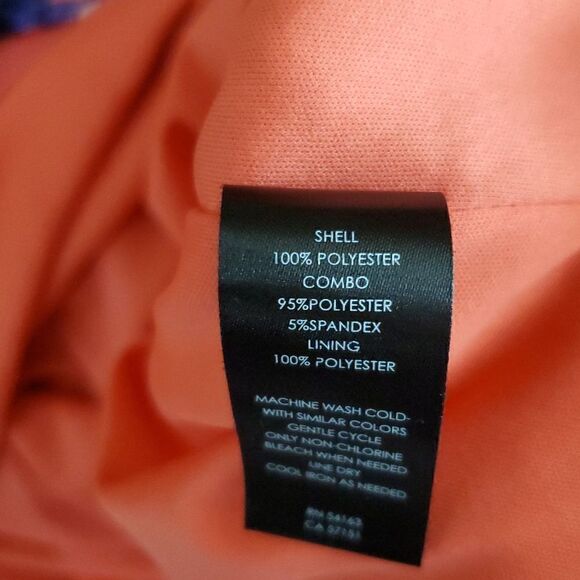 Jessica Howard Floral Coral Dress.  Sleeveless. Overlay of dress is open down ba - Picture 13 of 15